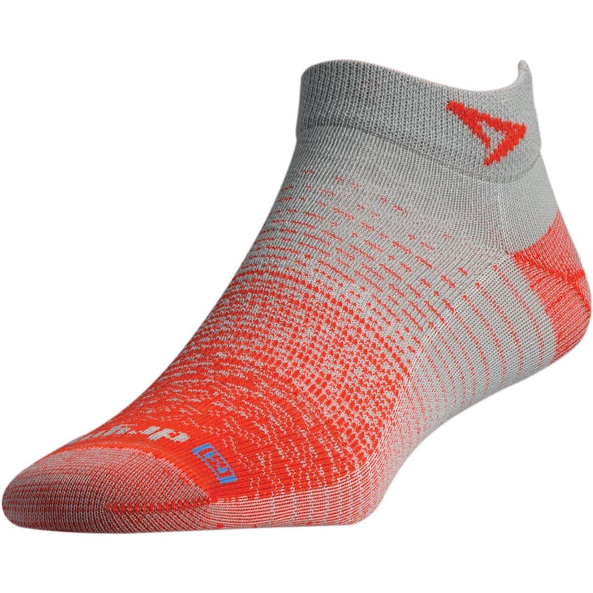 Drymax Thin Running Mini Crew Socks  -  Small / Sunburst Orange/Gray