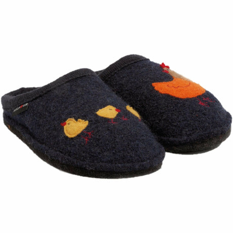 Haflinger Womens Gallina Wool Slippers  -  36 / Captains Blue