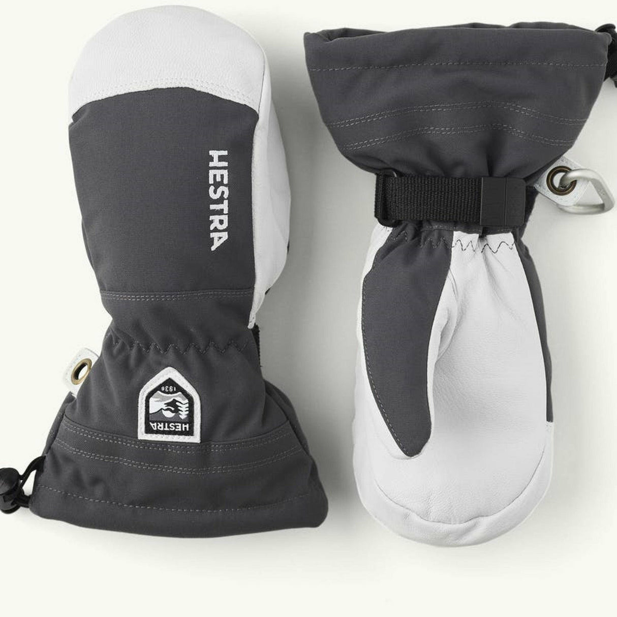 Hestra Army Leather Heli Ski Jr. Mitt  -  3 / Gray
