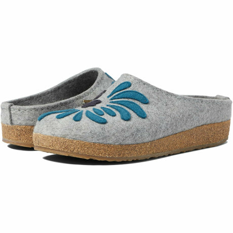 Haflinger Blooming Wool Clogs  -  36 / Silver Gray