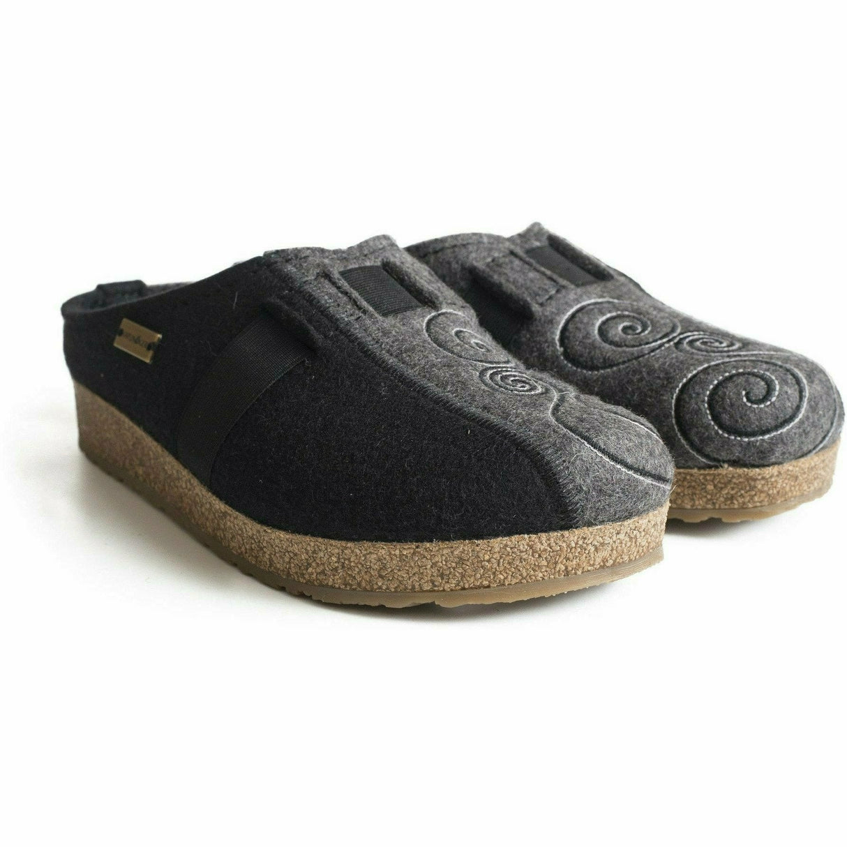 Haflinger Womens Magic Wool Clogs  -  36 / Black/Gray