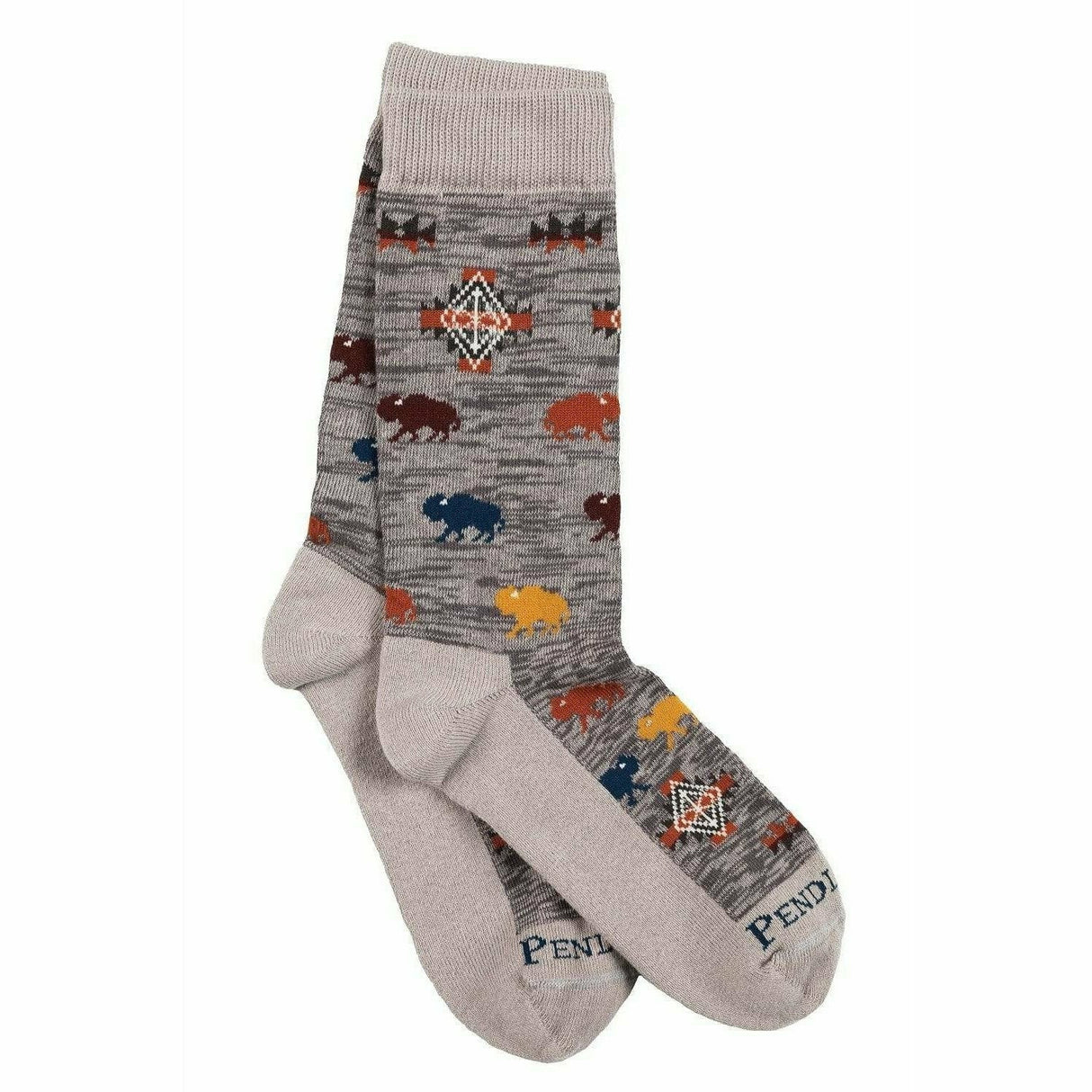 Pendleton Prairie Rush Hour Crew Socks  -  Medium / Gray