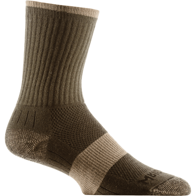 Wrightsock Double-Layer Escape Midweight Crew Socks  -  Small / Green/Khaki