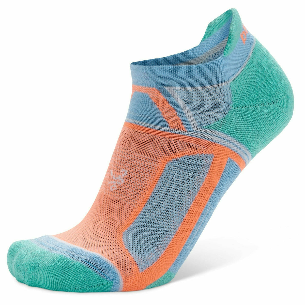 Balega Hidden Contour Recycled No Show Socks - Clearance - Small / Aqua/Peach