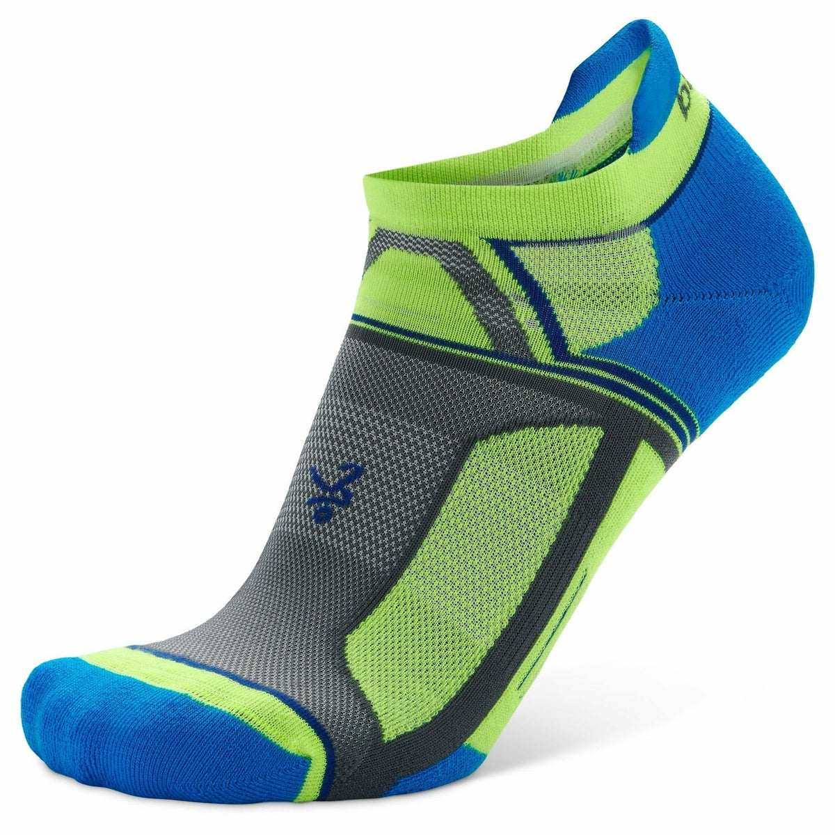 Balega Hidden Contour Recycled No Show Socks - Clearance - Small / Ethereal Blue/Neon Lime