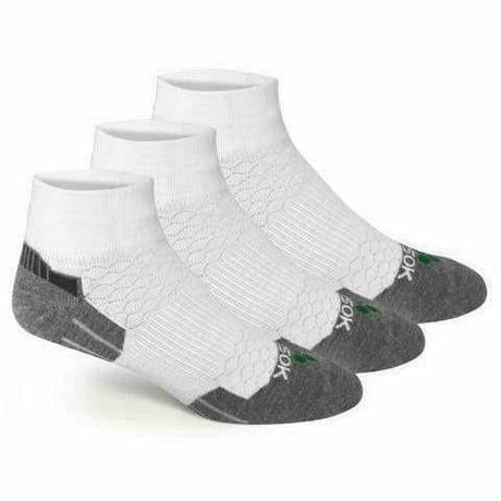 Fitsok CX3 Coolmax Quarter 3-Pack Socks  -  Small / White/Gray