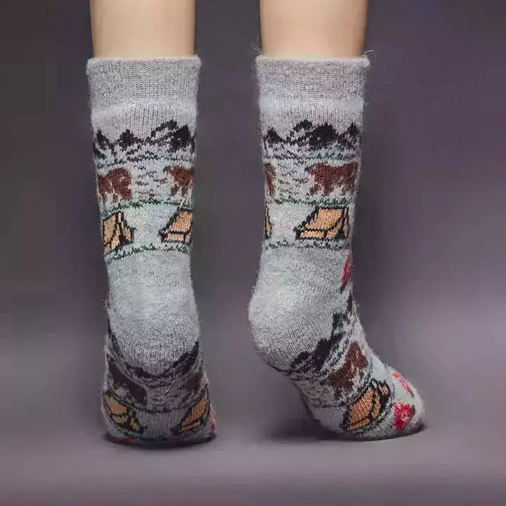 Siberia Spirit Campout Fun Crew Socks  -