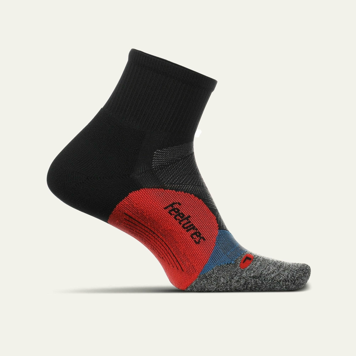 Feetures Elite Ultra Light Quarter Socks  -  X-Large / Bounce Black