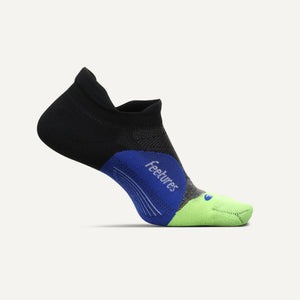 Feetures Elite Ultra Light No Show Tab Socks - Clearance  -  Small / Black Neon
