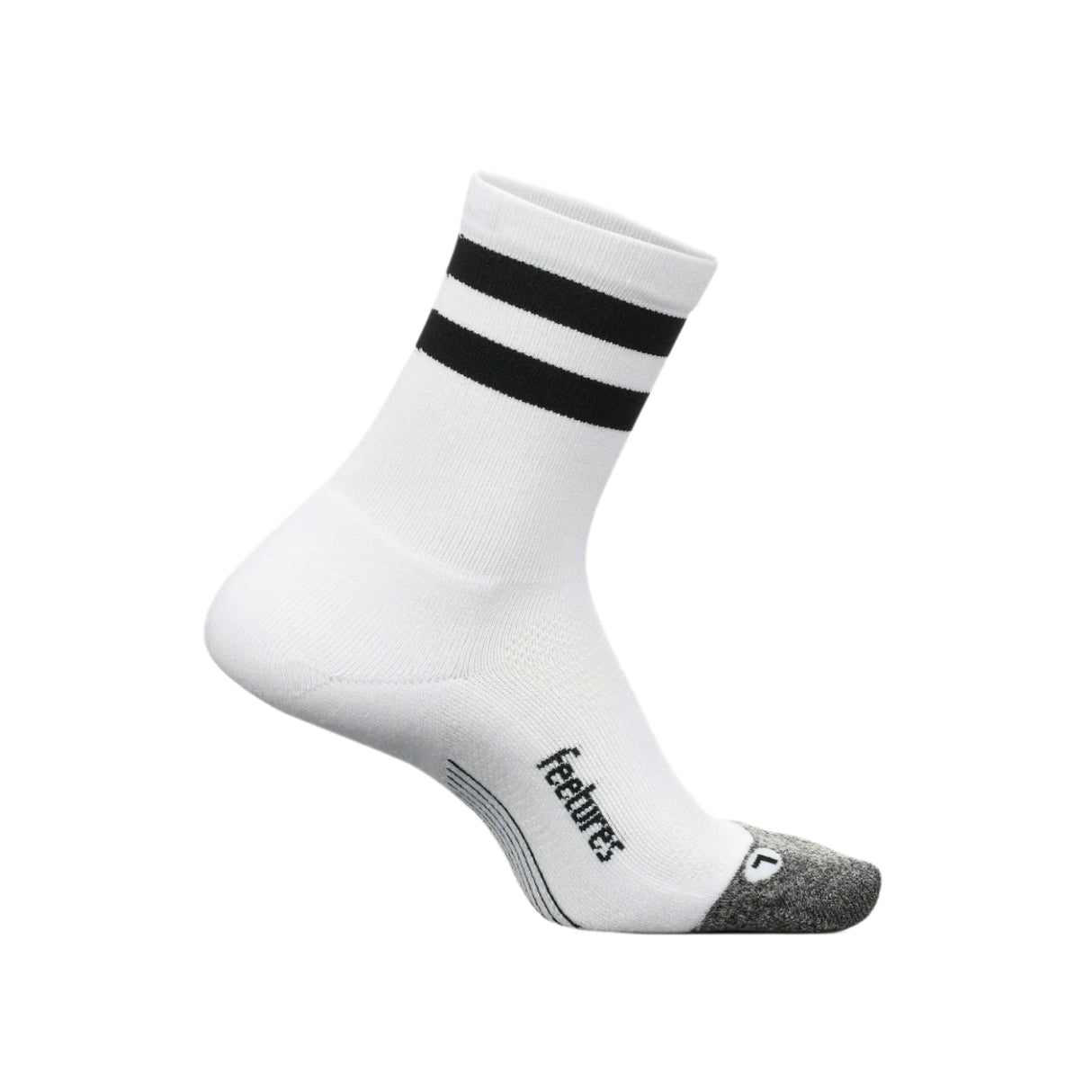 Feetures Elite Light Cushion Mini Crew Socks - Medium / White High Top Stripe
