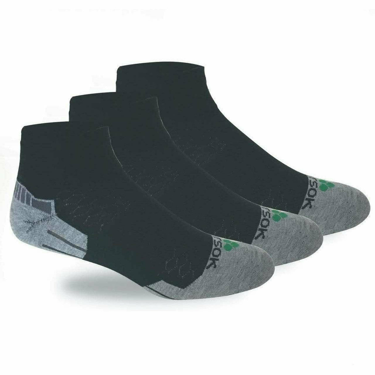 Fitsok CX3 Coolmax Quarter 3-Pack Socks  -  Medium / Black/Gray
