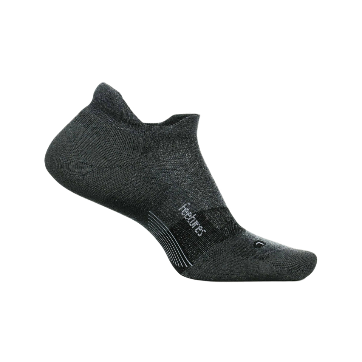 Feetures Merino 10 Max Cushion No Show Tab Socks  -  Small / Gray