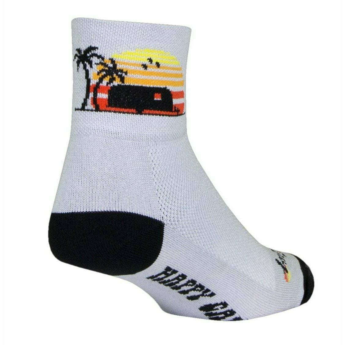 SockGuy Happy Camper Classic 3 Inch Crew Socks  -  Small/Medium