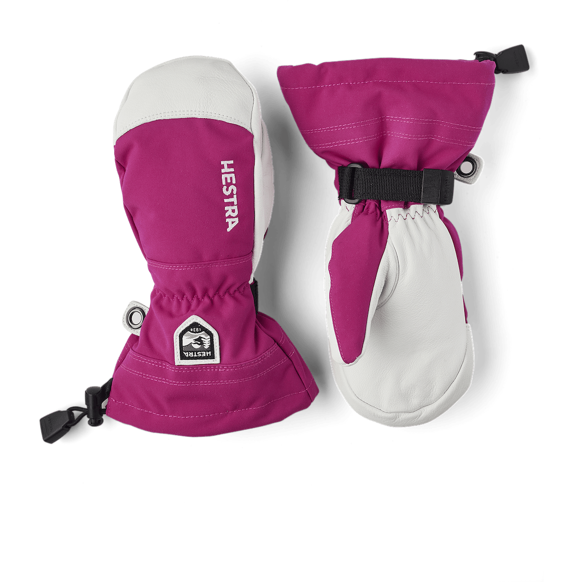 Hestra Army Leather Heli Ski Jr. Mitt  -  3 / Fuchsia