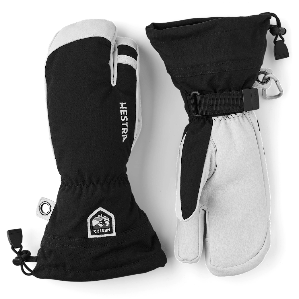 Hestra Army Leather Heli Ski 3-Finger Mittens  -  6 / Black