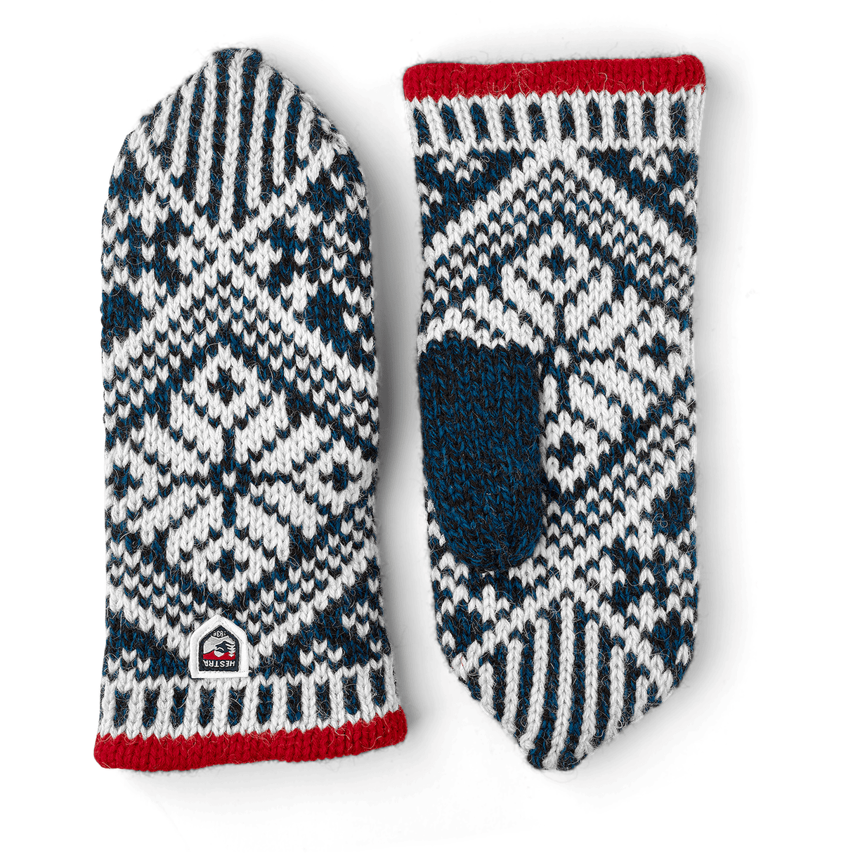 Hestra Nordic Wool Mittens  -  7 / Blue/Off White