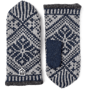 Hestra Nordic Wool Mittens  -  7 / Navy/Gray