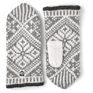 Hestra Nordic Wool Mittens  -  6 / Gray/Off White