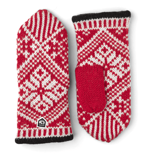 Hestra Nordic Wool Mittens  -  6 / Red/Off White
