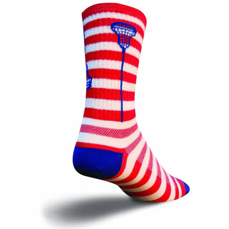 SockGuy Glow Sticks USA LAX 6 Inch Socks  -  Large/X-Large