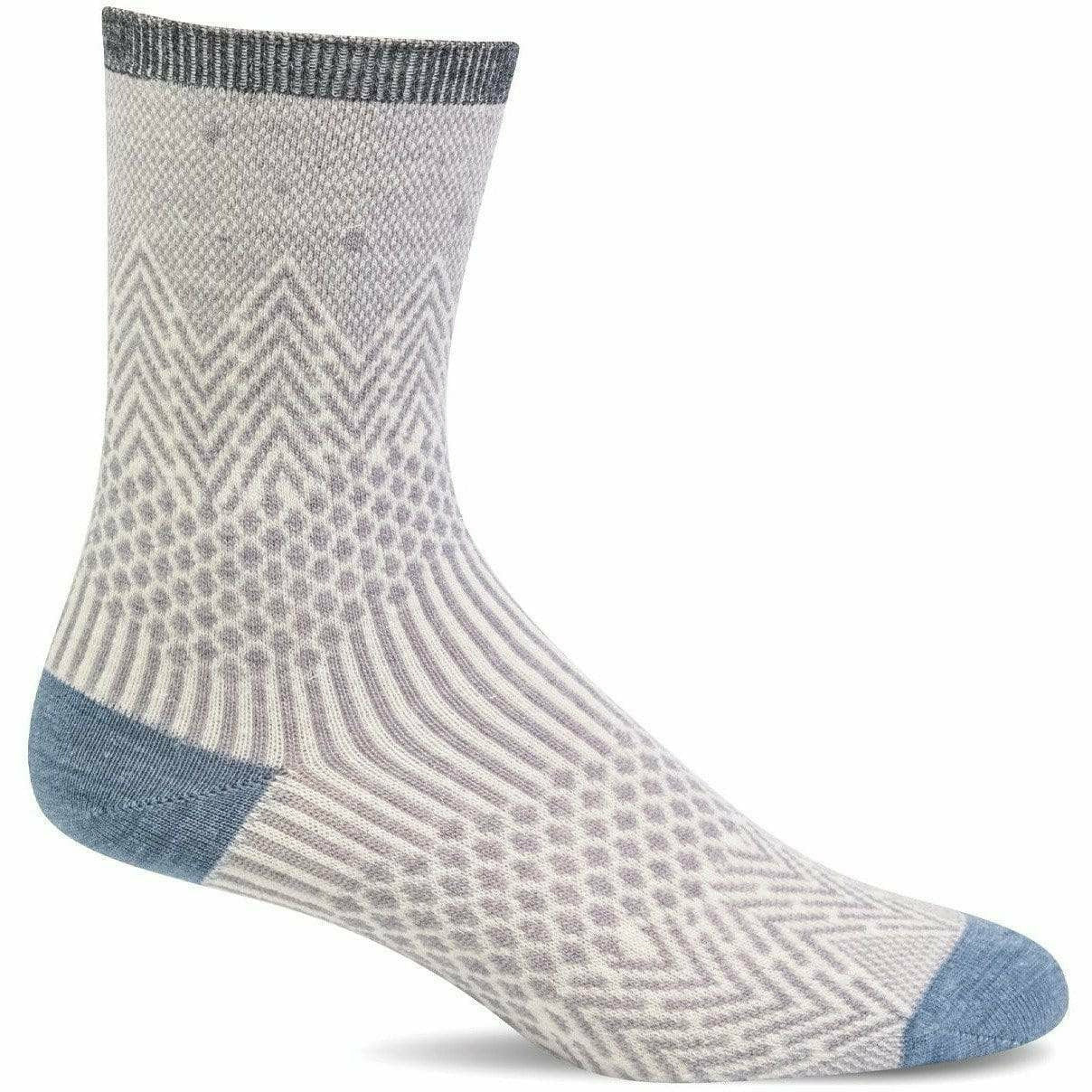 Sockwell Womens Mountain Jacquard Essential Comfort Crew Socks  -  Small/Medium / Haze Shimmer