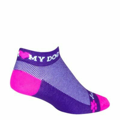 SockGuy Womens I Heart My Dog 1 Inch Micro Crew Socks  -  Small/Medium