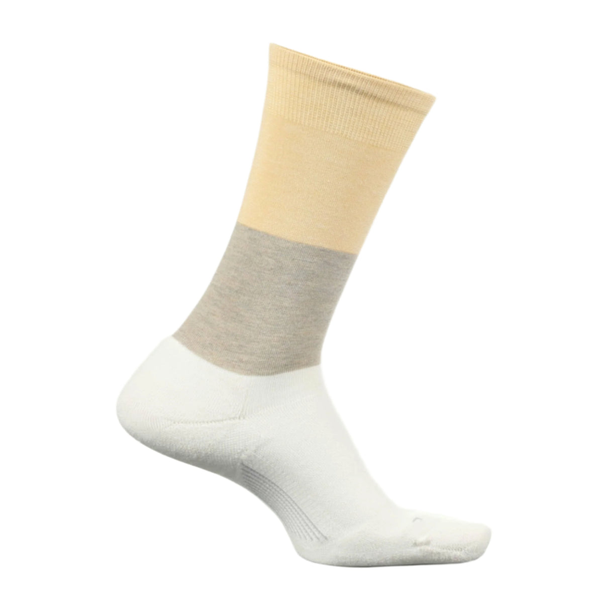 Feetures Womens Everyday Mod Block Cushion Crew Socks  -  Large / Golden Harvest