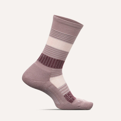 Feetures Womens Everyday Jacquard Block Cushion Crew Socks  -  Small / Lilac