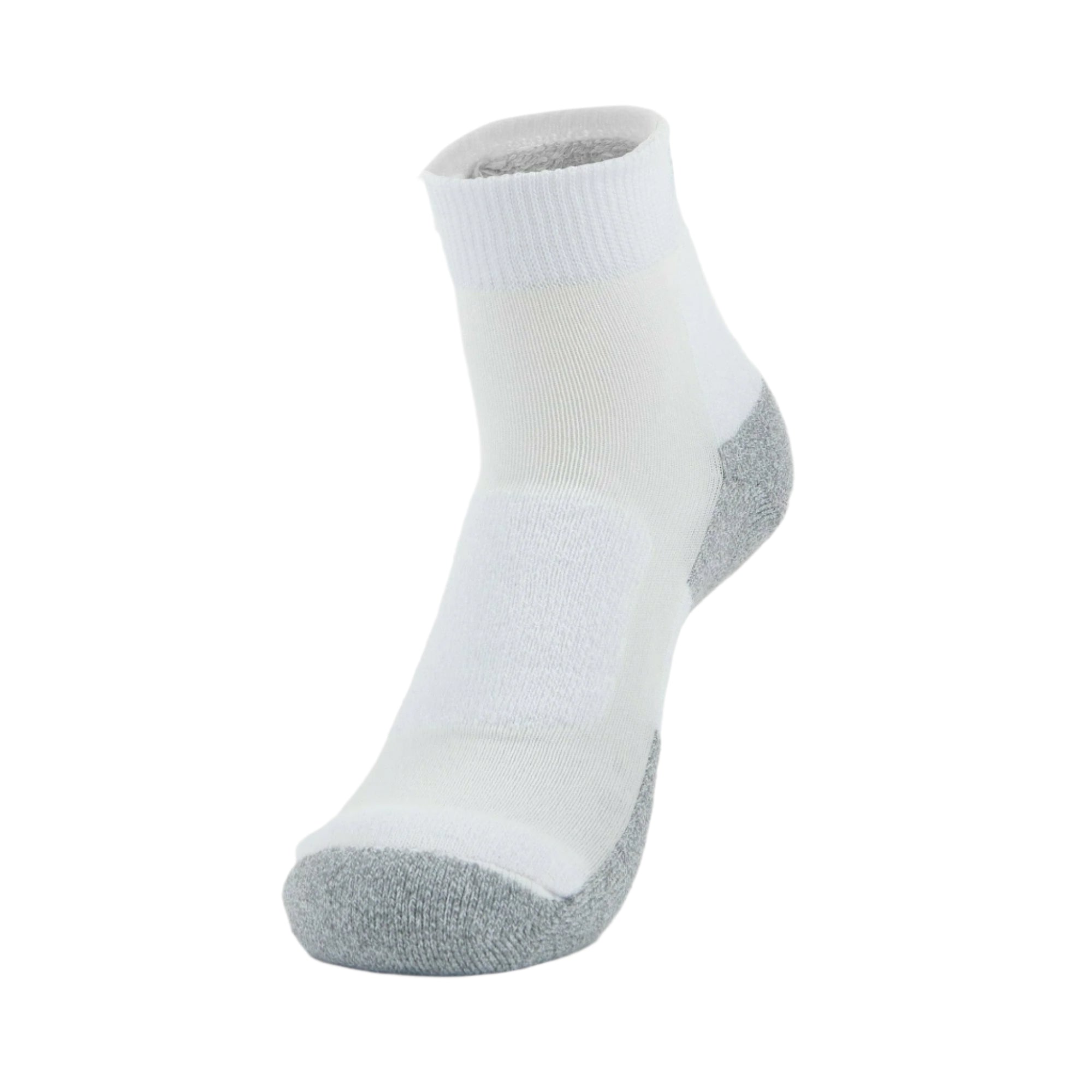 Thorlo Womens Thin Cushion Walking Mini Crew Socks  -  Small / White/Platinum
