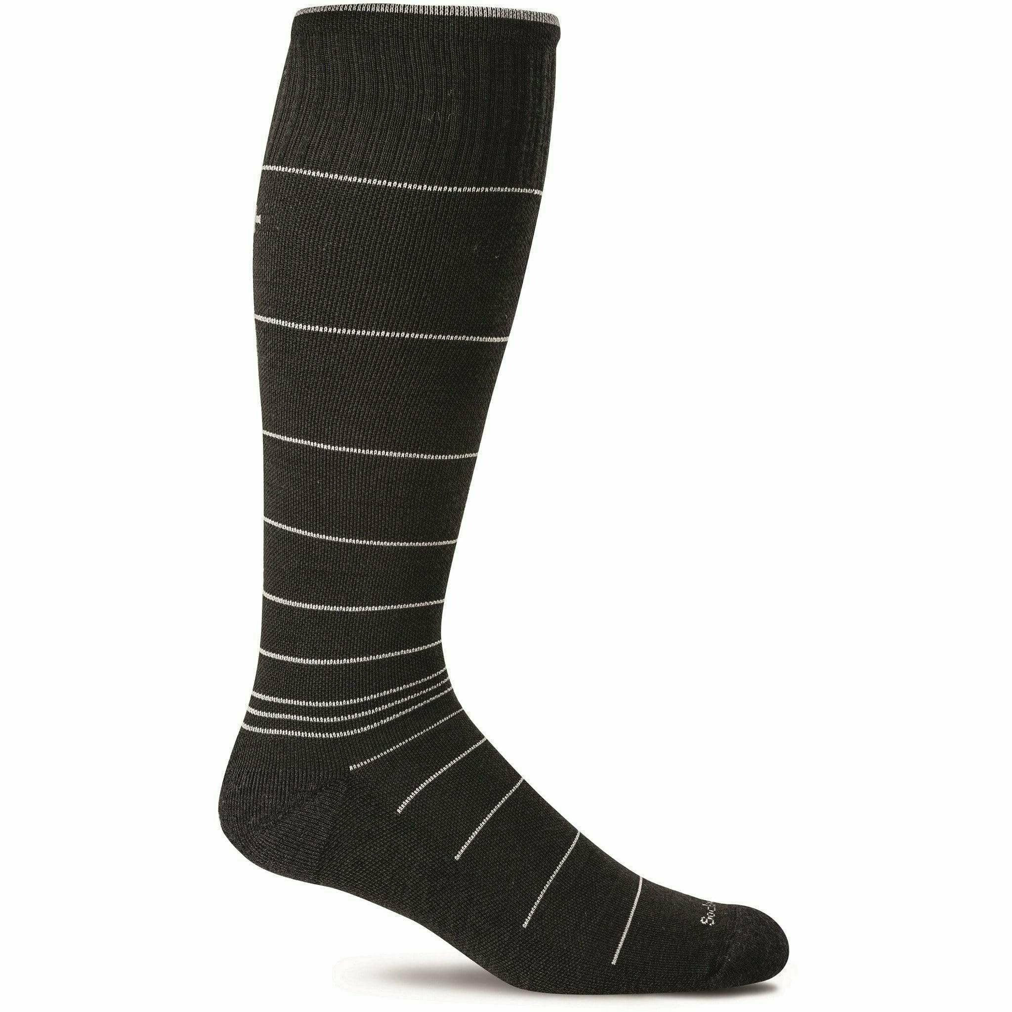 Sockwell Mens Circulator Moderate Compression Socks  -  Medium/Large / Black Stripe