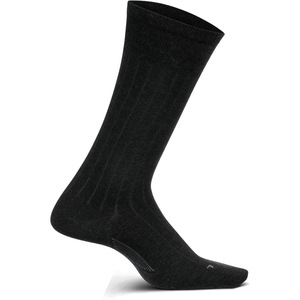 Feetures Mens Everyday Wide Rib Ultra Light Crew Socks  -  X-Large / Charcoal