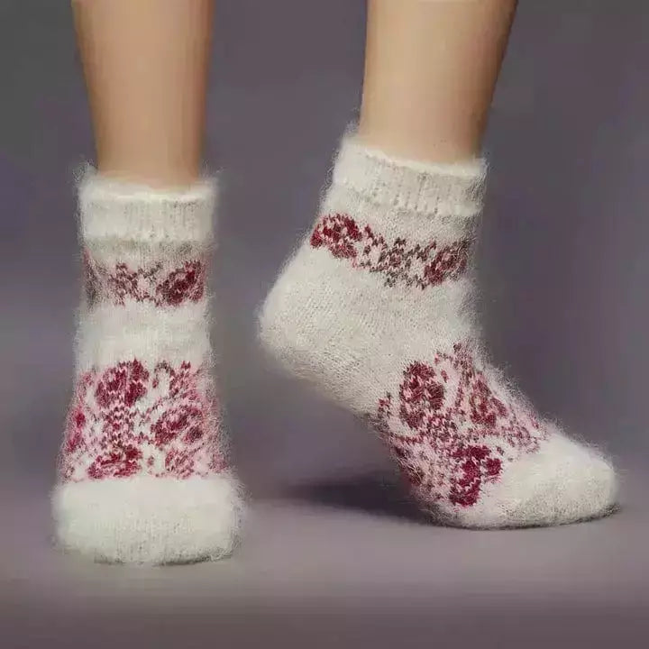 Siberia Spirit Winter Rosette Low Socks  -  Small / Winter Rosette