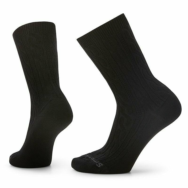 Smartwool Womens Everyday Cable Crew Zero Cushion 2-Pack Socks - Clearance - Small / Black
