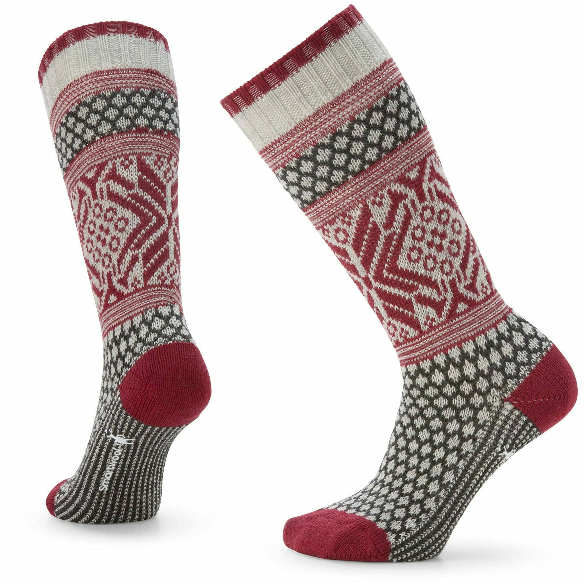 Smartwool Womens Everyday Popcorn Snowflake Pattern Crew Socks  -  Small / Ash