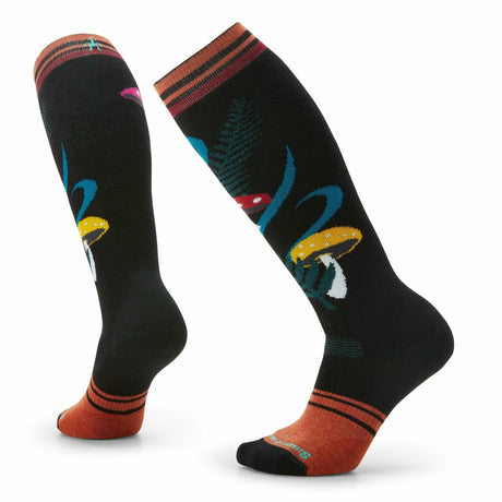 Smartwool Womens Snowboard Full Cushion Fungi Fabulous Over-the-Calf Ski Socks - Clearance  -  Large / Black