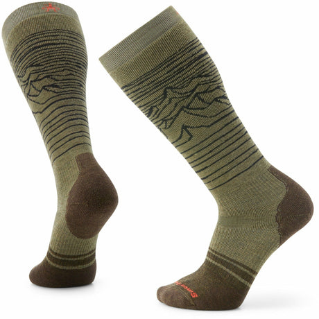 Smartwool Snowboard Full Cushion Iguchi Pattern Over-the-Calf Socks - Clearance  -  X-Large / Winter Moss