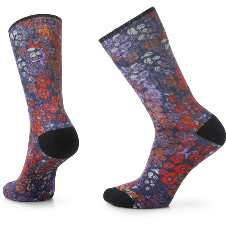 Smartwool Athletic Meadow Print Targeted Cushion Crew Socks  -  Small / Navy