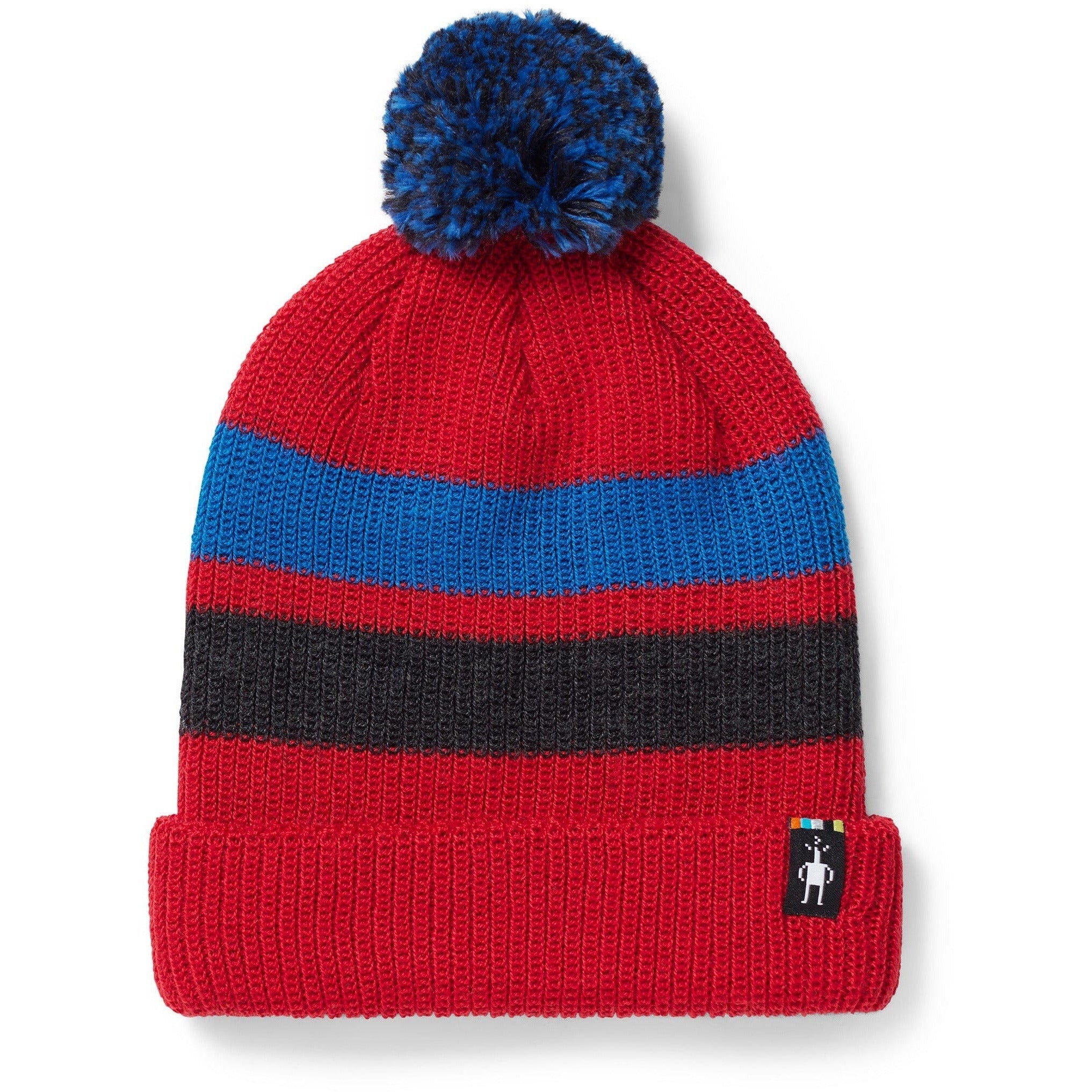 Smartwool Kids Stripe Pom Beanie - Clearance  -  Small/Medium / Rhythmic Red
