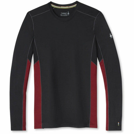 Smartwool Mens Merino Sport Long-Sleeve Crew - Clearance  -  Small / Tibetan Red Heather/Black