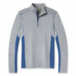 Smartwool Mens Merino Sport Long-Sleeve 1/4 Zip - Clearance  -  Small / Light Gray Heather/Dark Denim