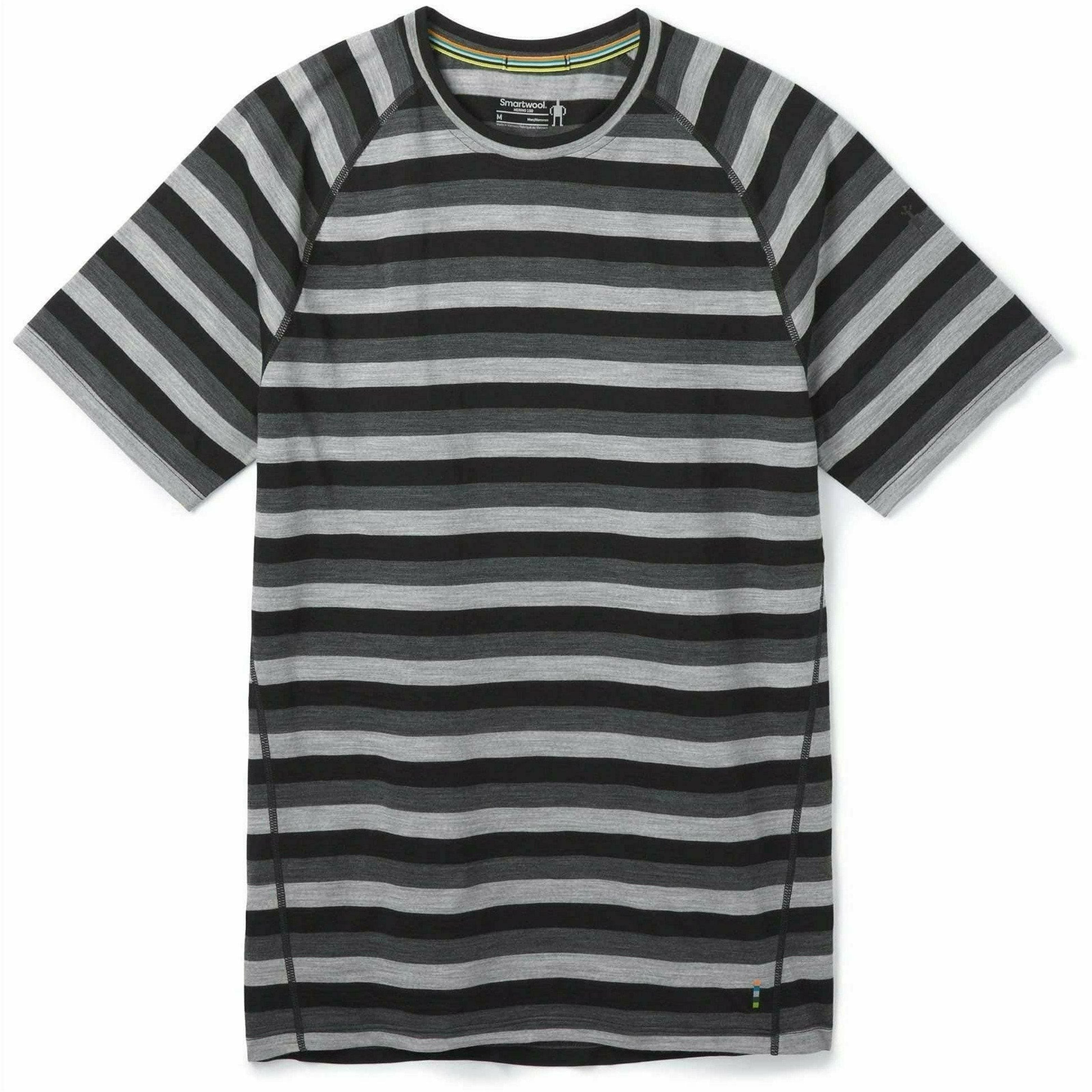 Smartwool Mens Merino 150 Base Layer Striped Short-Sleeve - Clearance  -  XX-Large / Iron Stripe