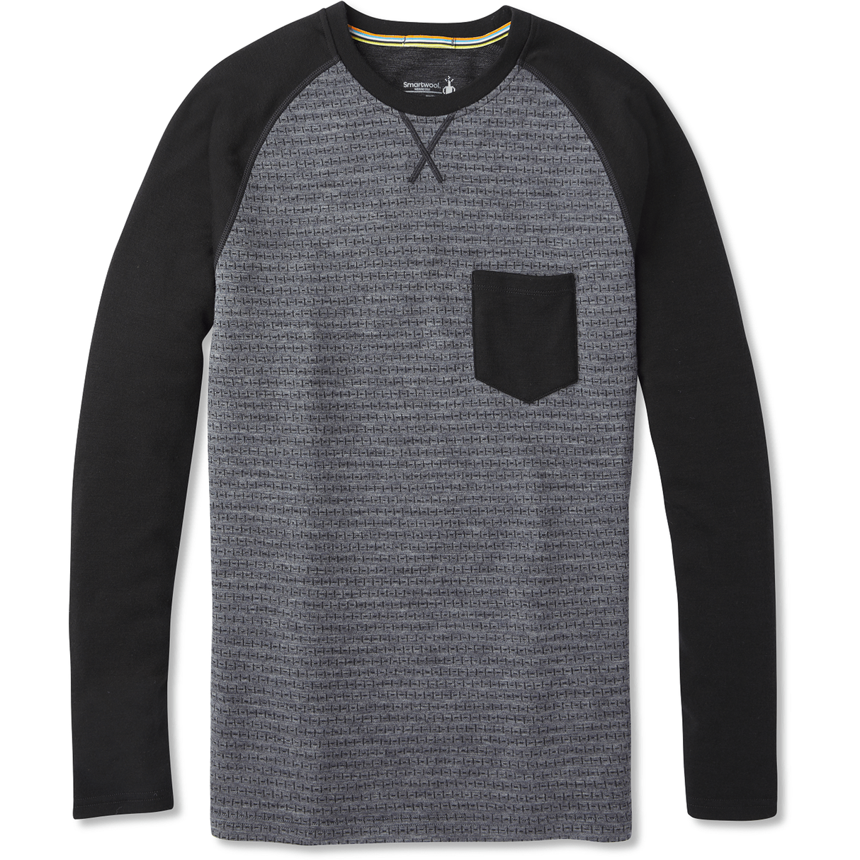 Smartwool Mens Merino 250 Pocket Crew - Clearance  -  XX-Large / Medium Gray Tick Stitch