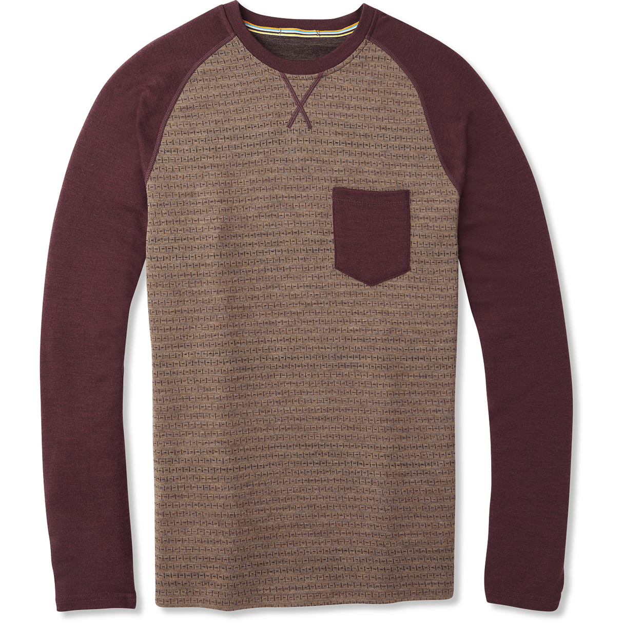 Smartwool Mens Merino 250 Pocket Crew - Clearance  -  X-Large / Bourbon Tick Stitch