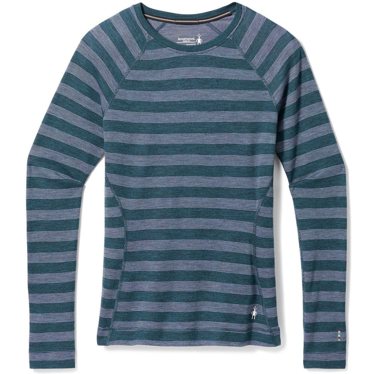 Smartwool Womens Classic Thermal Merino Base Layer Pattern Crew - Clearance  -  X-Large / Ultra Violet Stripe