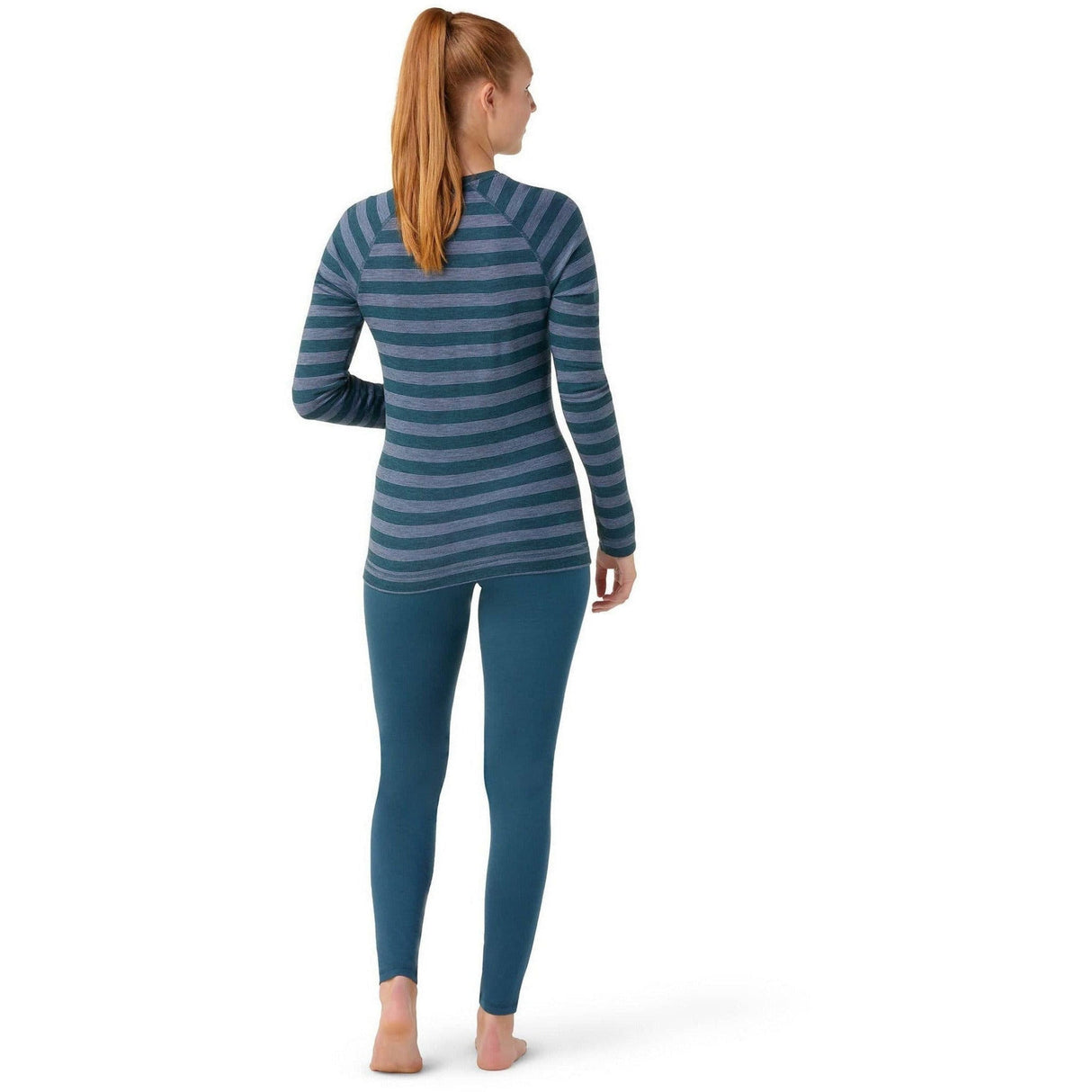 Smartwool Womens Classic Thermal Merino Base Layer Pattern Crew - Clearance  -  X-Large / Ultra Violet Stripe