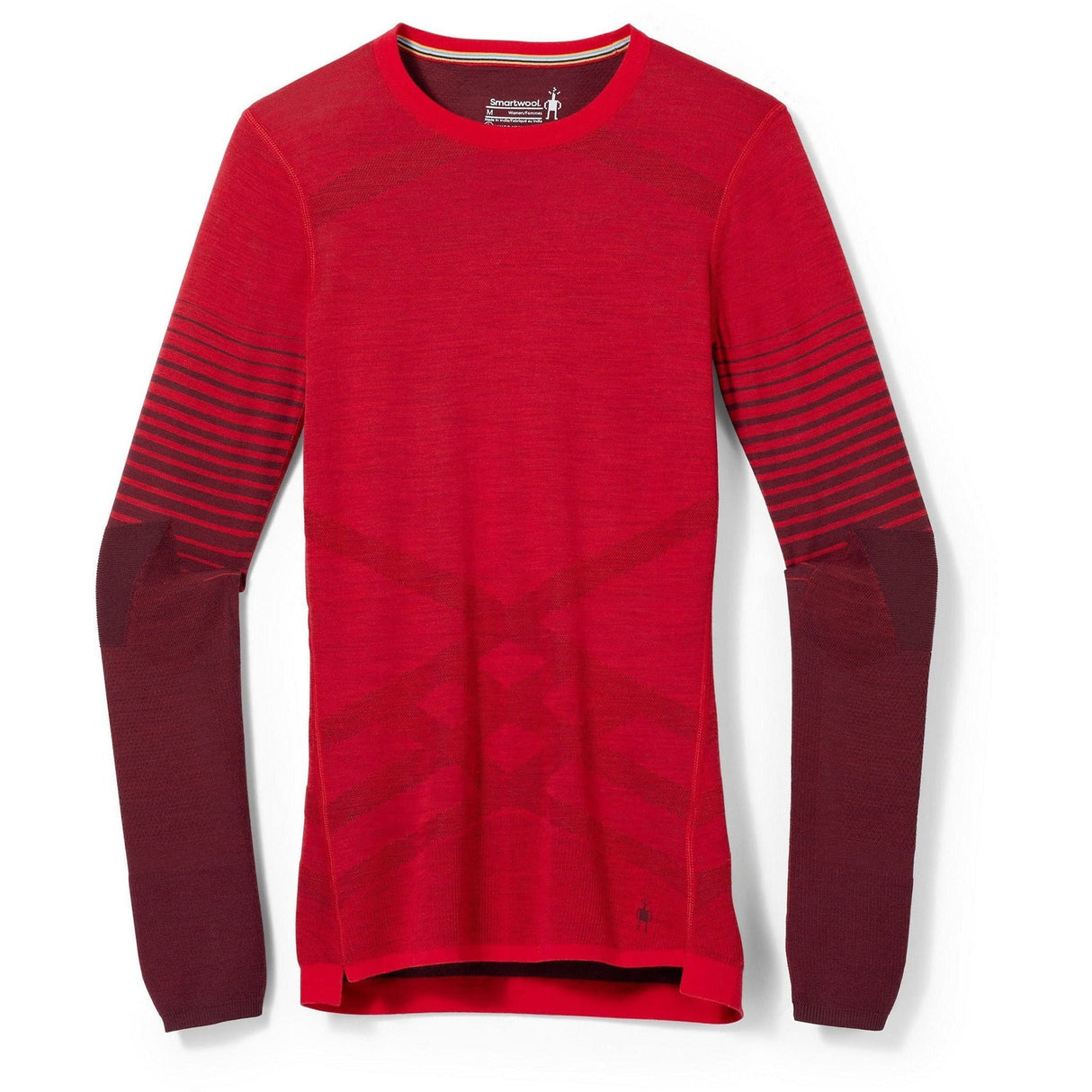 Smartwool Womens Intraknit Thermal Merino Base Layer Pattern Crew - Clearance  -  Small / Pomegranate