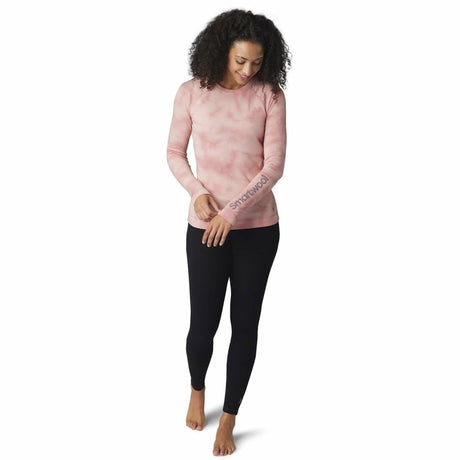 Smartwool Womens Merino 250 Base Layer Plant-Based Dye Logo Crew - Clearance  -  X-Small / Rose Marble Wash