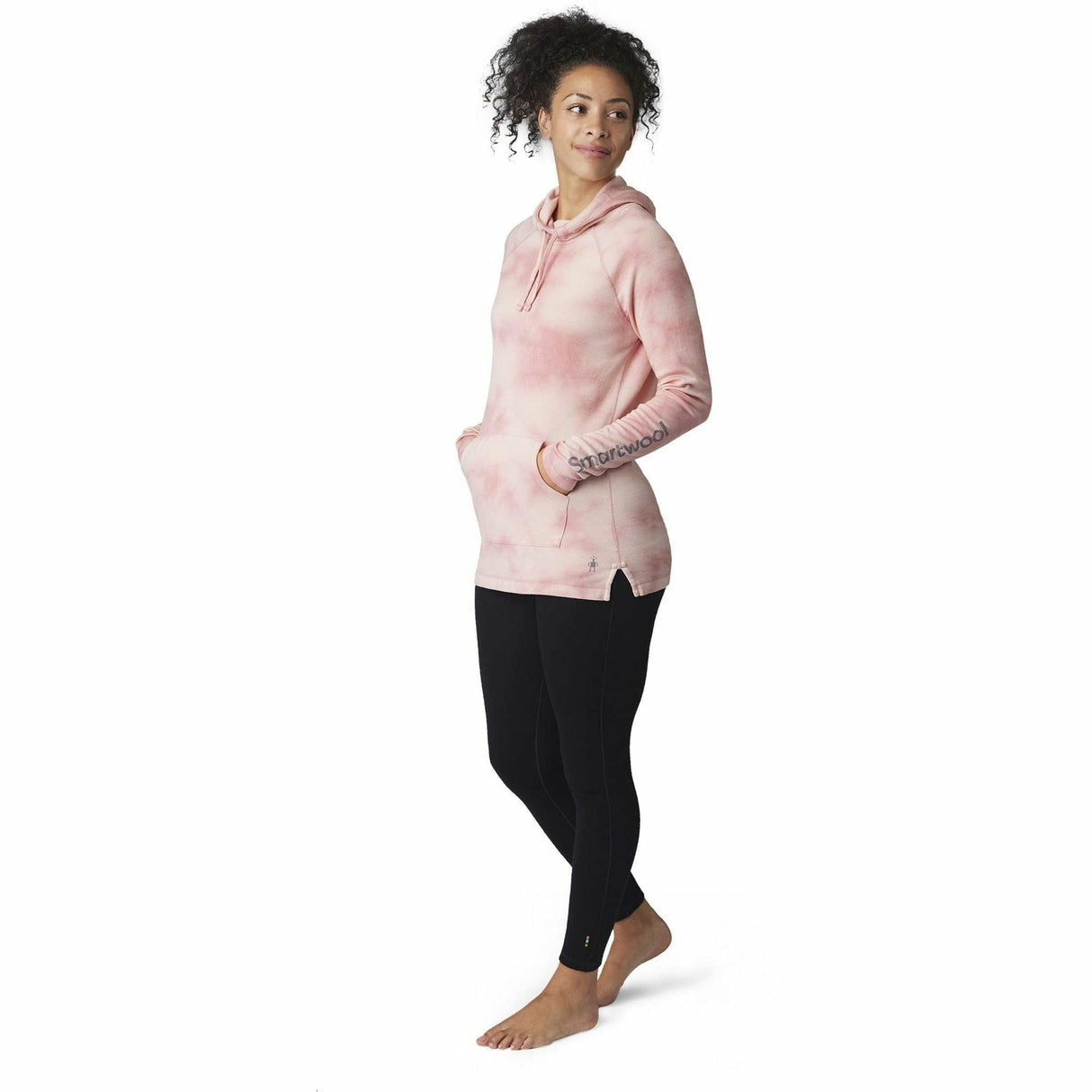 Smartwool Womens Classic Thermal Merino Plant-Based Dye Logo Hoodie - Clearance  -  Large / Rose Marble Wash