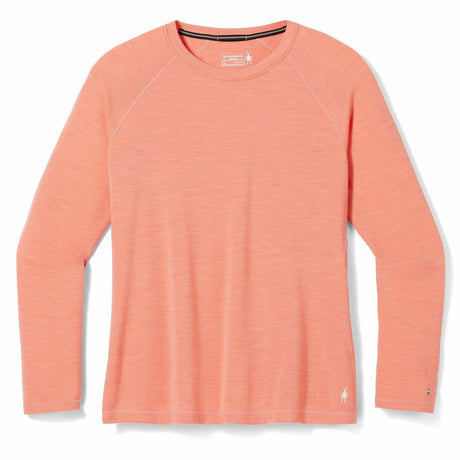 Smartwool Womens Classic Thermal Merino Base Layer Crew Plus - Clearance  -  1X / Sunset Coral Heather