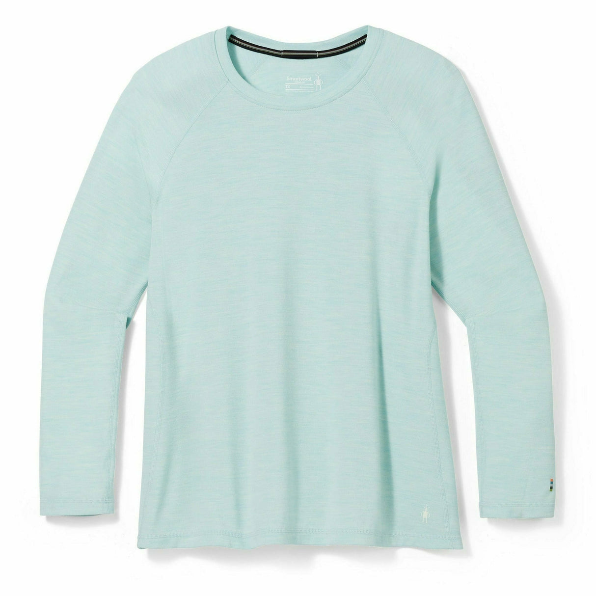 Smartwool Womens Classic Thermal Merino Base Layer Crew Plus - Clearance  -  1X / Bleached Aqua Heather